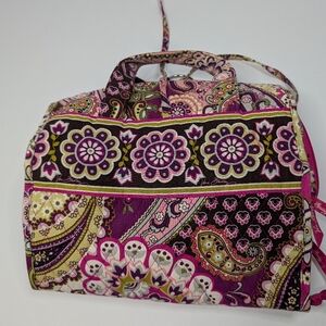 Vera Bradley Pink and Brown Cosmetic Bag with Paisley Design